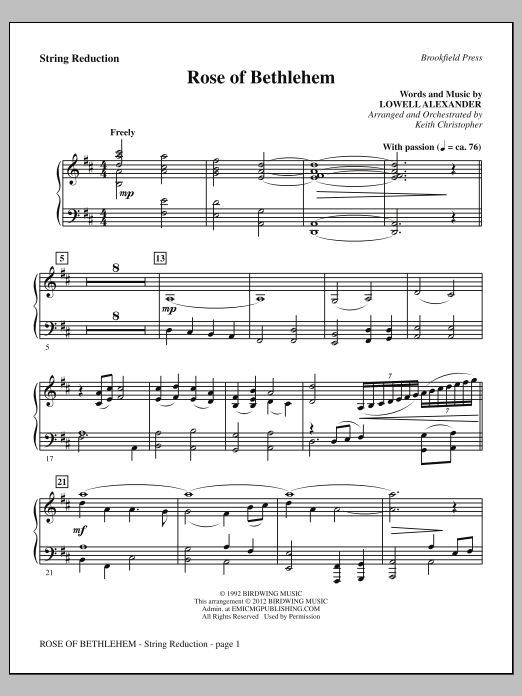 Learn to play Keith Christopher Rose Of Bethlehem - Keyboard String Reduction sheet music for Choir Instrumental Pak in minutes. Price: 8.9900$ Keith Christopher Rose Of Bethlehem - Keyboard String Reduction sheet music notes and chords arranged for Choir Instrumental Pak