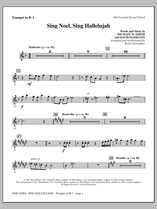 Learn to play Keith Christopher Sing Noel, Sing Hallelujah - Bb Trumpet 1 sheet music for Choir Instrumental Pak in minutes. Price: 8.9900$ Keith Christopher Sing Noel, Sing Hallelujah - Bb Trumpet 1 sheet music notes and chords arranged for Choir Instrumental Pak