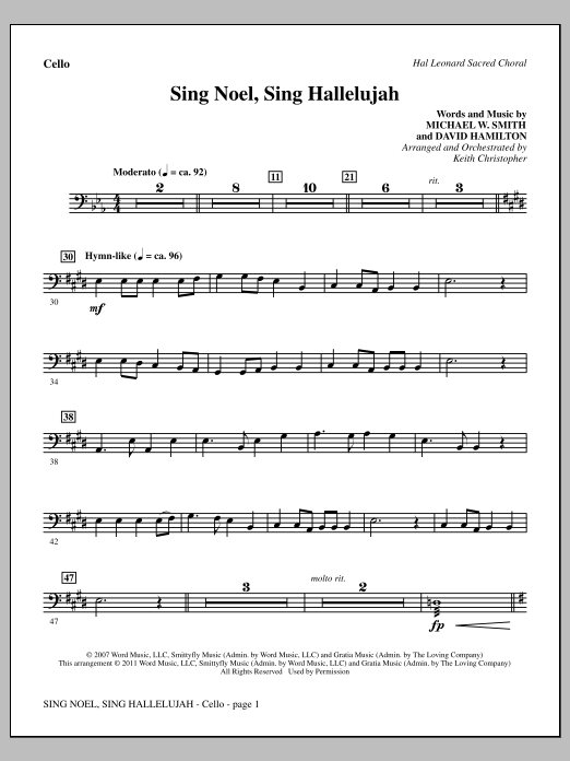 Learn to play Keith Christopher Sing Noel, Sing Hallelujah - Cello sheet music for Choir Instrumental Pak in minutes. Price: 8.9900$ Keith Christopher Sing Noel, Sing Hallelujah - Cello sheet music notes and chords arranged for Choir Instrumental Pak