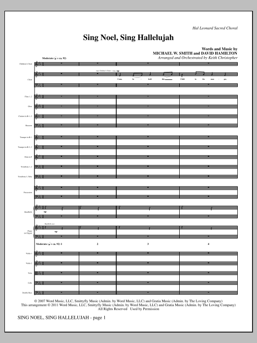 Learn to play Keith Christopher Sing Noel, Sing Hallelujah - Full Score sheet music for Choir Instrumental Pak in minutes. Price: 8.9900$ Keith Christopher Sing Noel, Sing Hallelujah - Full Score sheet music notes and chords arranged for Choir Instrumental Pak
