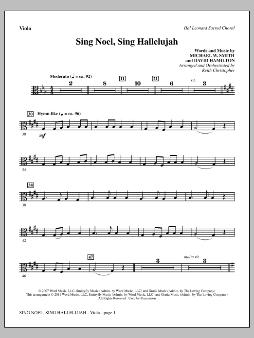 Learn to play Keith Christopher Sing Noel, Sing Hallelujah - Viola sheet music for Choir Instrumental Pak in minutes. Price: 8.9900$ Keith Christopher Sing Noel, Sing Hallelujah - Viola sheet music notes and chords arranged for Choir Instrumental Pak