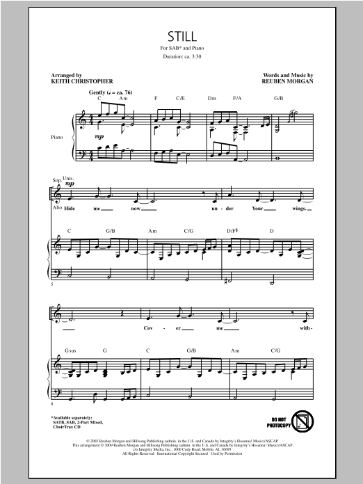 Keith Christopher Still sheet music notes and chords. Download Printable PDF.