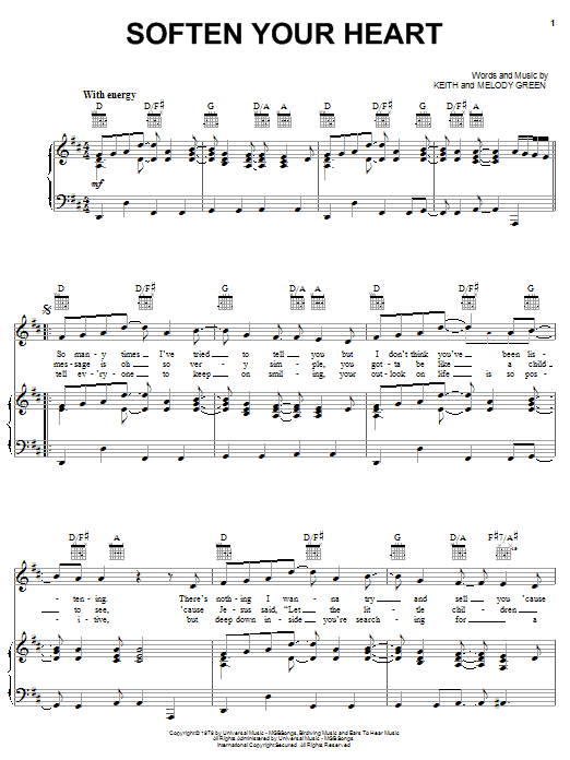 Keith Green Soften Your Heart sheet music notes and chords. Download Printable PDF.