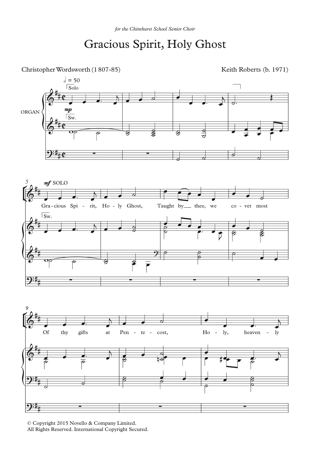 Learn to play Keith Roberts Gracious Spirit, Holy Ghost sheet music for SSAA Choir in minutes. Price: 7.8900$ Keith Roberts Gracious Spirit, Holy Ghost sheet music notes and chords. Download Printable PDF.