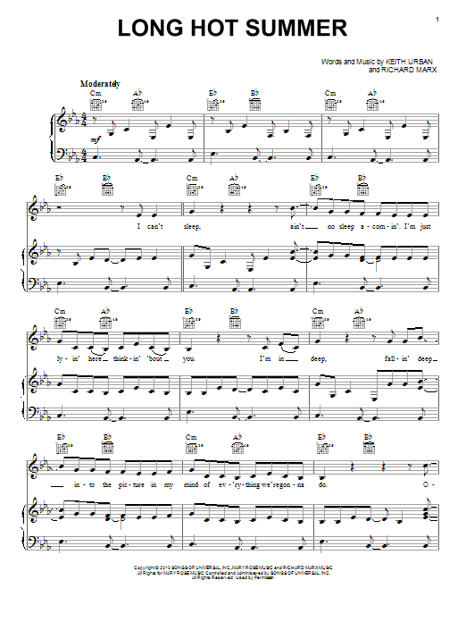 Learn to play Keith Urban Long Hot Summer sheet music for Guitar Tab in minutes. Keith Urban Long Hot Summer sheet music notes and chords. Download Printable PDF.