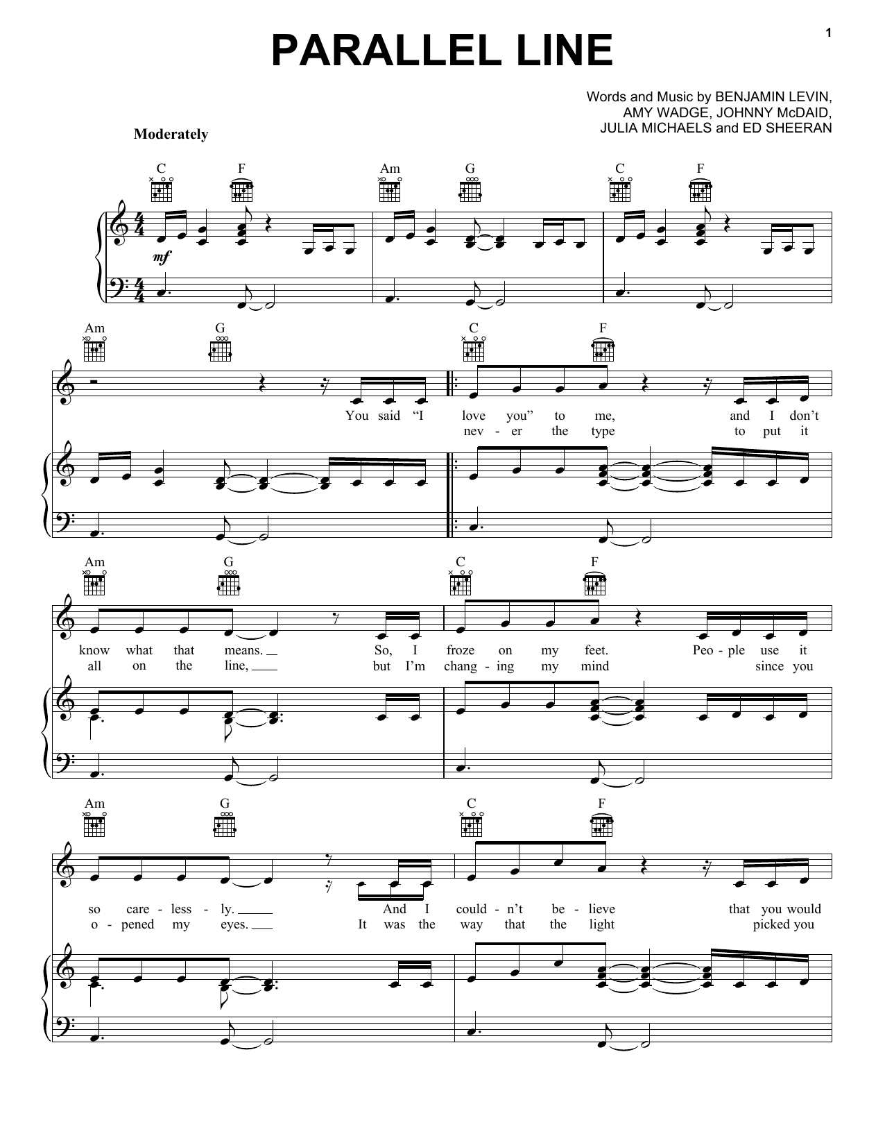 Learn to play Keith Urban Parallel Line sheet music for Piano, Vocal & Guitar Chords (Right-Hand Melody) in minutes. Price: 7.8900$ Keith Urban Parallel Line sheet music notes and chords arranged for Piano, Vocal & Guitar Chords (Right-Hand Melody)