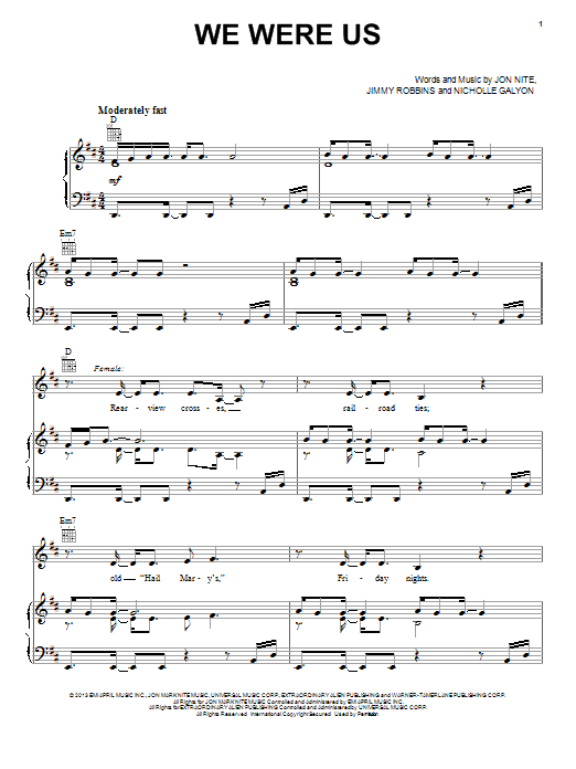 Learn to play Keith Urban We Were Us sheet music for Piano, Vocal & Guitar (Right-Hand Melody) in minutes. Keith Urban We Were Us sheet music notes and chords. Download Printable PDF.