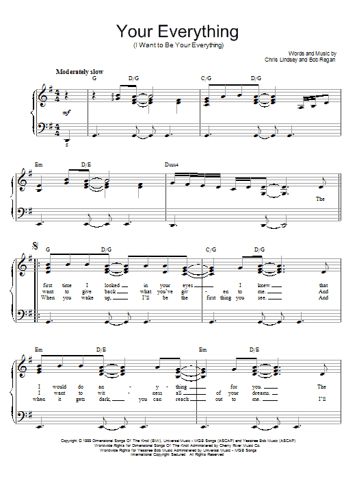 Learn to play Keith Urban Your Everything (I Want To Be Your Everything) sheet music for Easy Piano in minutes. Keith Urban Your Everything (I Want To Be Your Everything) sheet music notes and chords