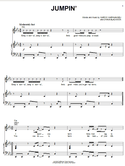 Keke Palmer Jumpin' sheet music notes and chords. Download Printable PDF.