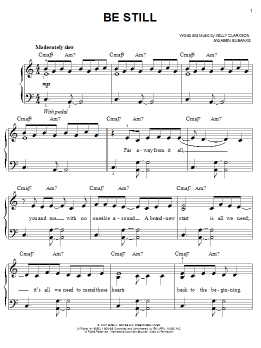 Learn to play Kelly Clarkson Be Still sheet music for Easy Piano in minutes. Price: 6.9900$ Kelly Clarkson Be Still sheet music notes and chords arranged for Easy Piano