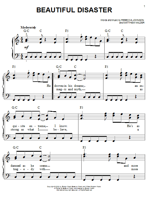 Learn to play Kelly Clarkson Beautiful Disaster sheet music for Easy Piano in minutes. Price: 6.9900$ Kelly Clarkson Beautiful Disaster sheet music notes and chords arranged for Easy Piano