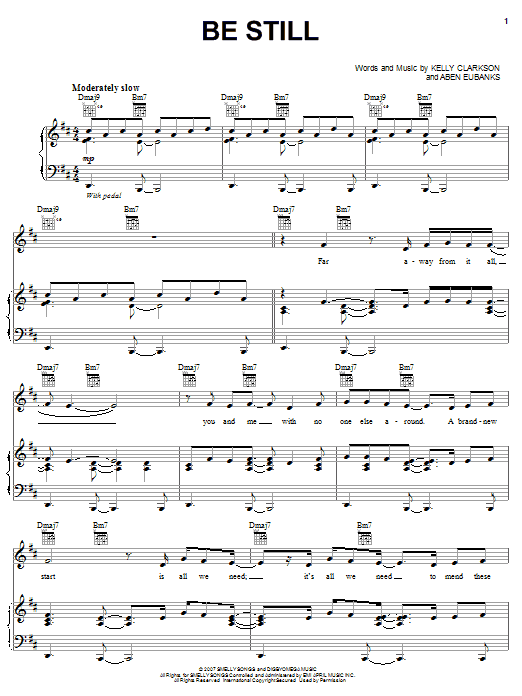 Kelly Clarkson Be Still sheet music notes and chords. Download Printable PDF.