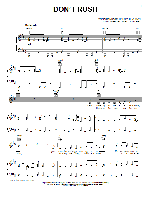 Learn to play Kelly Clarkson Don't Rush sheet music for Easy Piano in minutes. Price: 6.9900$ Kelly Clarkson Don't Rush sheet music notes and chords arranged for Easy Piano