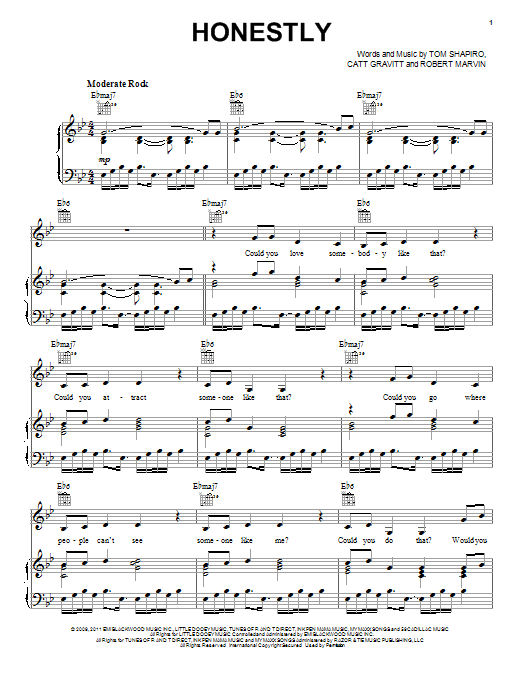 Kelly Clarkson Honestly sheet music notes and chords. Download Printable PDF.