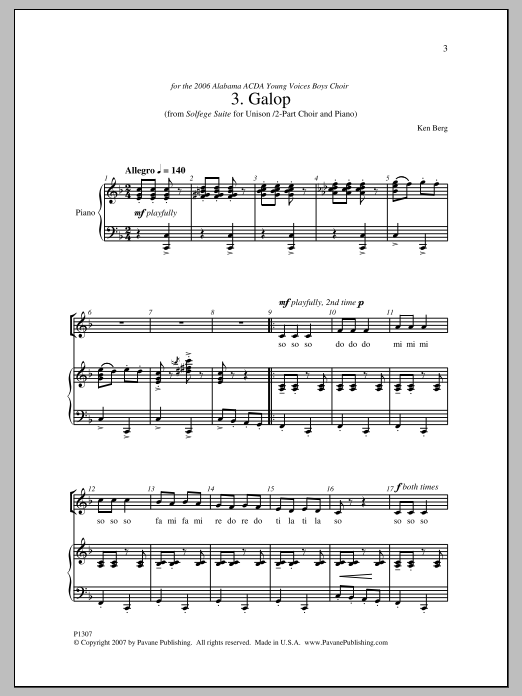 Ken Berg Galop sheet music notes and chords. Download Printable PDF.