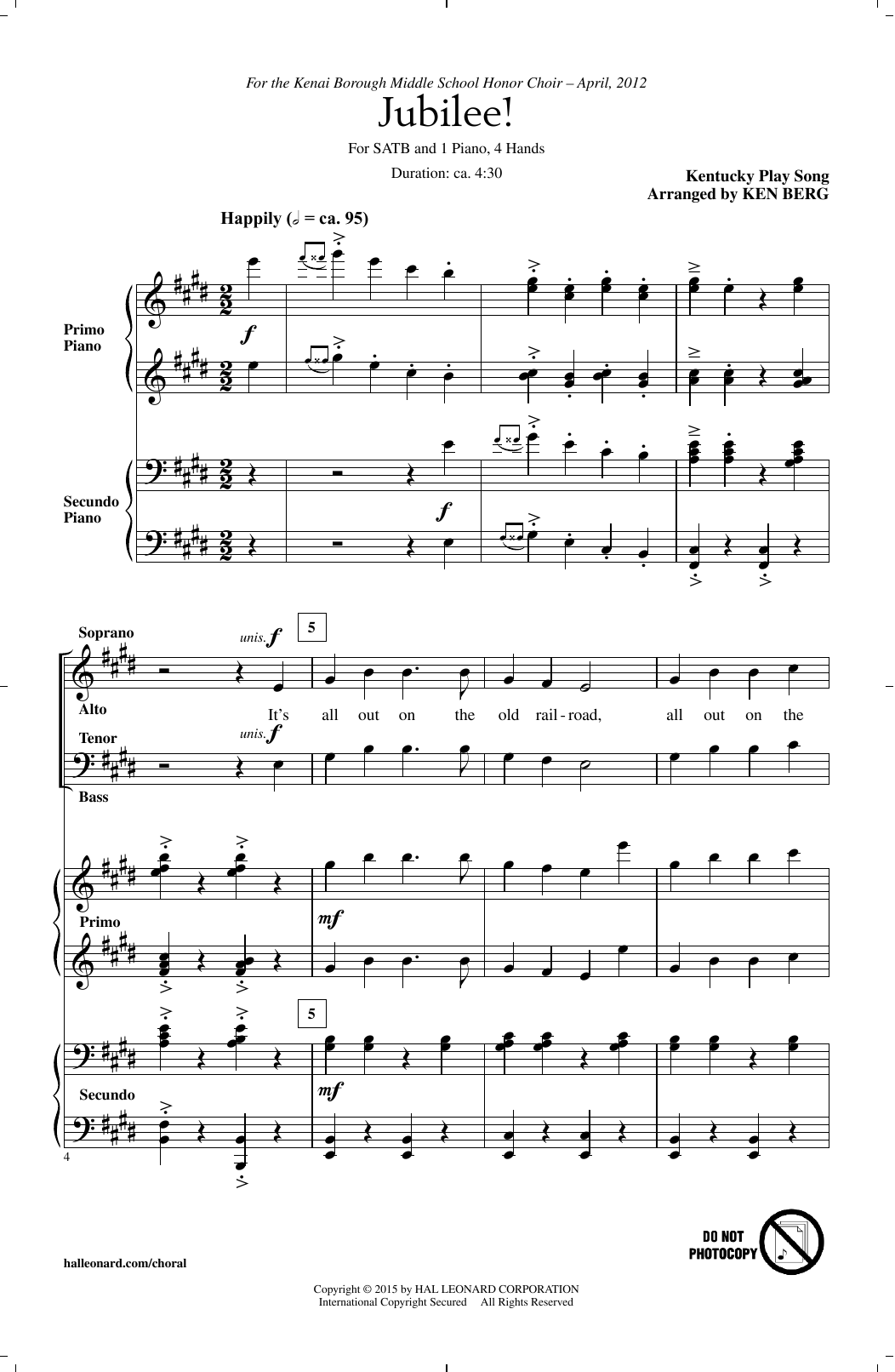 Traditional Jubilee! (arr. Ken Berg) sheet music notes and chords. Download Printable PDF.