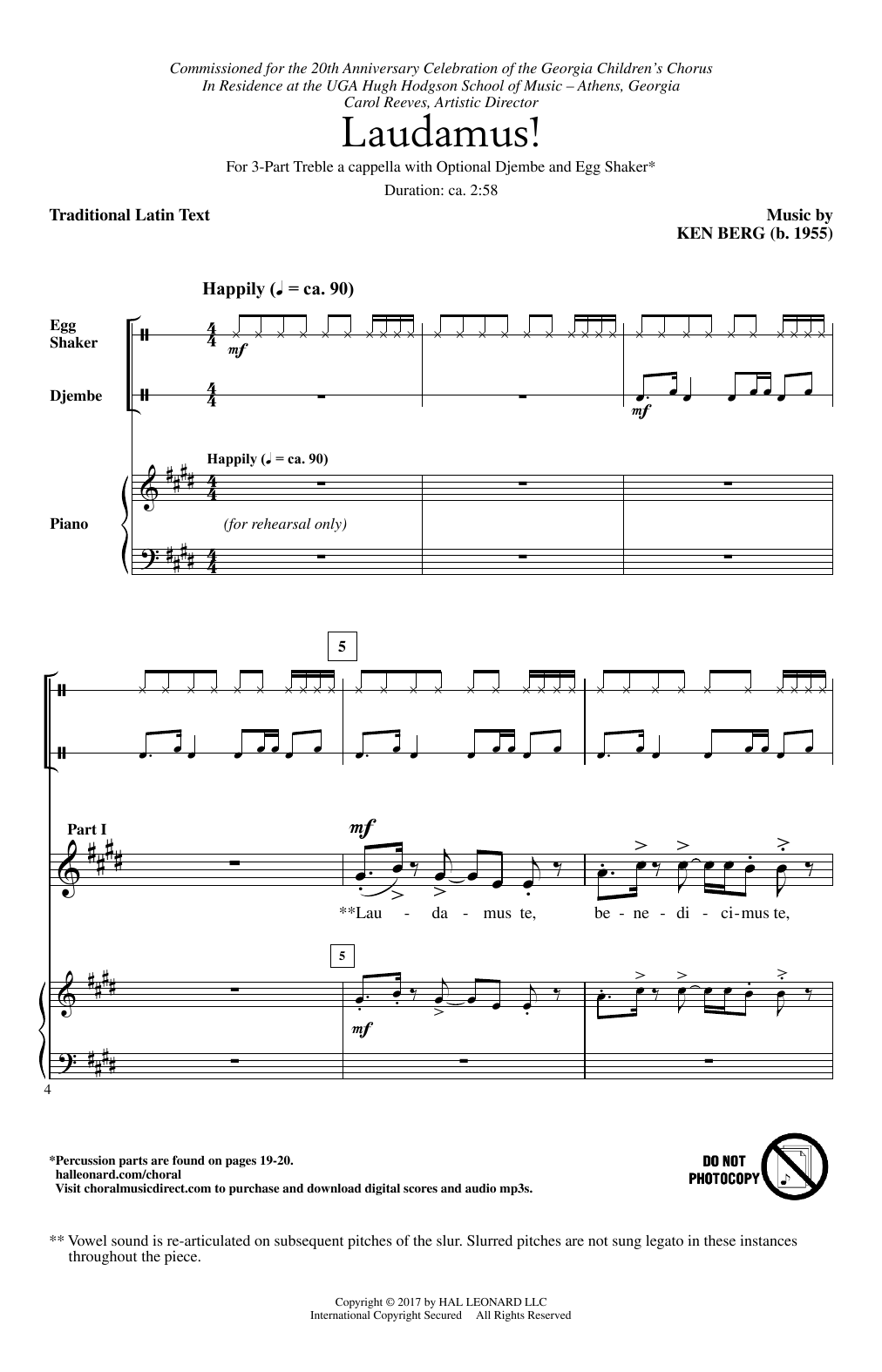 Ken Berg Laudamus! sheet music notes and chords. Download Printable PDF.