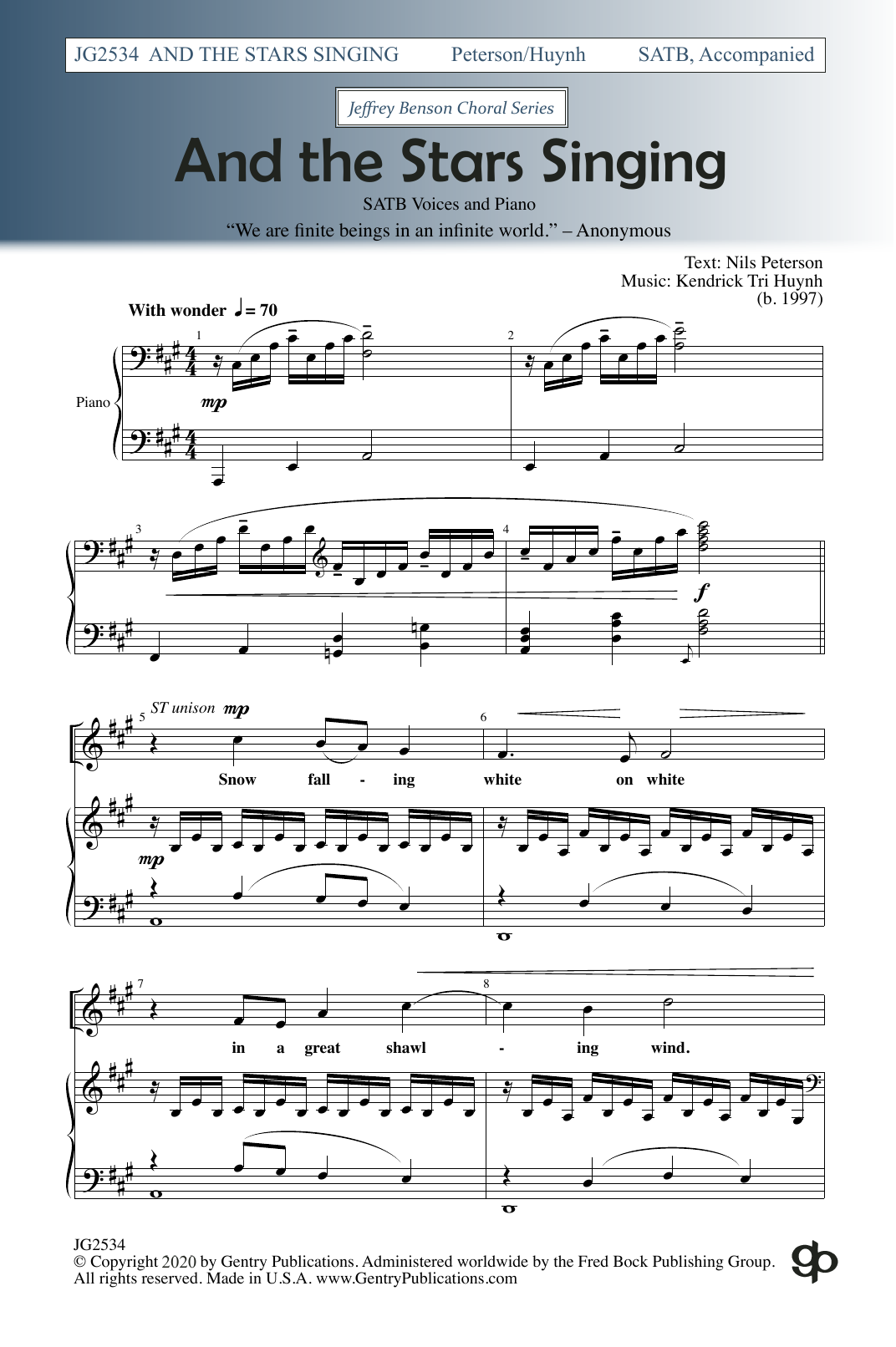 Learn to play Kendrick Tri Huynh And The Stars Singing sheet music for SATB Choir in minutes. Price: 3.9900$ Kendrick Tri Huynh And The Stars Singing sheet music notes and chords arranged for SATB Choir