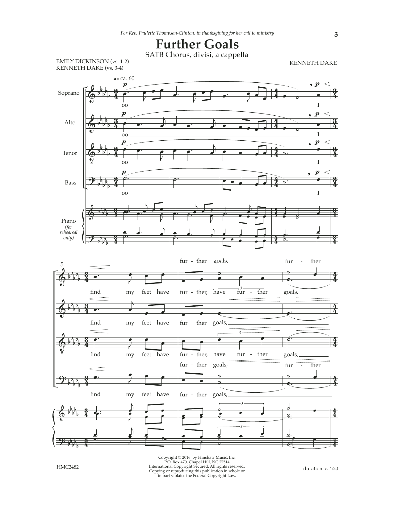 Kenneth Dake Further Goals sheet music notes and chords. Download Printable PDF.