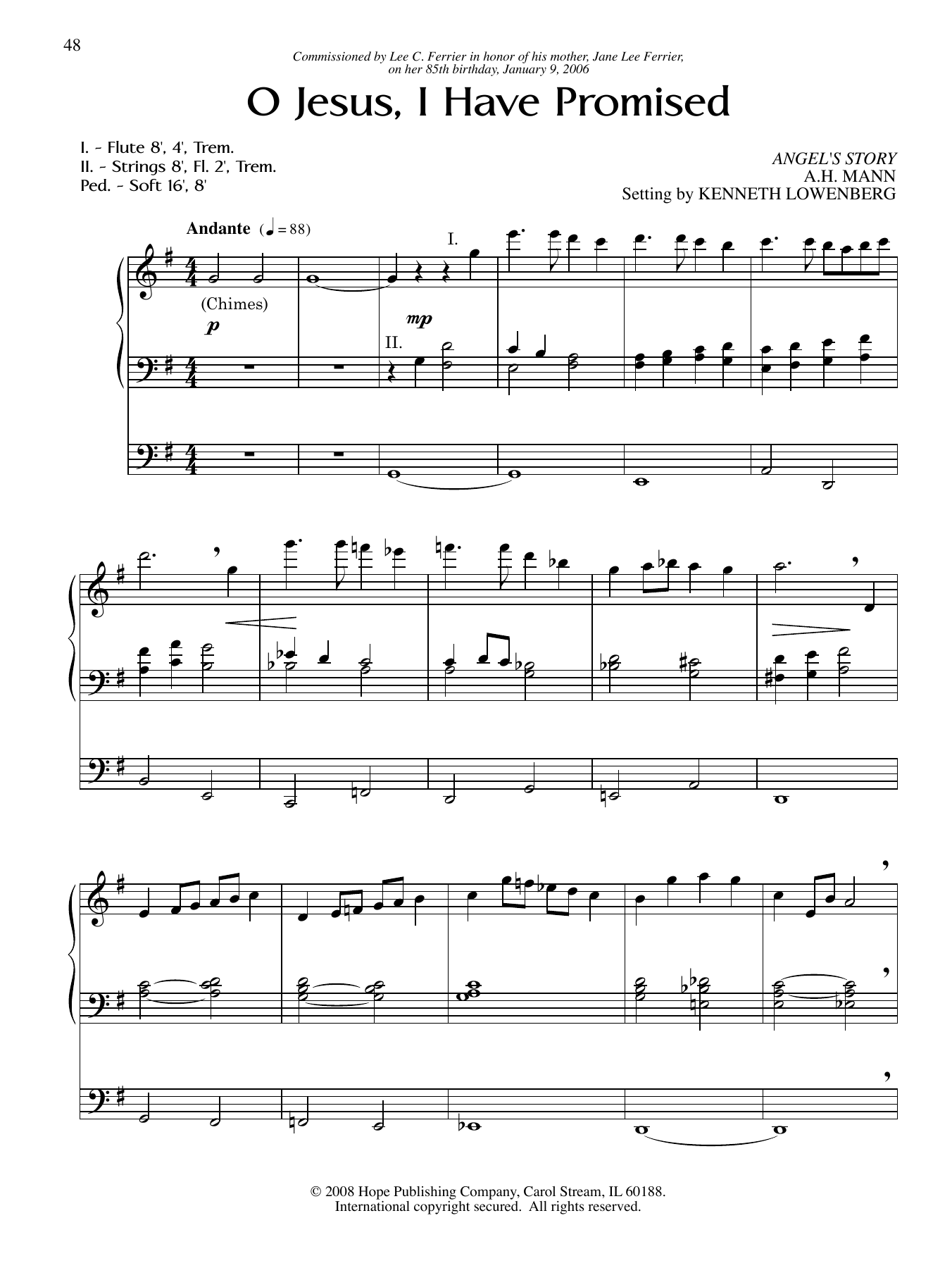 Learn to play Kenneth Lowenberg O Jesus, I Have Promised sheet music for Organ in minutes. Kenneth Lowenberg O Jesus, I Have Promised sheet music notes and chords. Download Printable PDF.