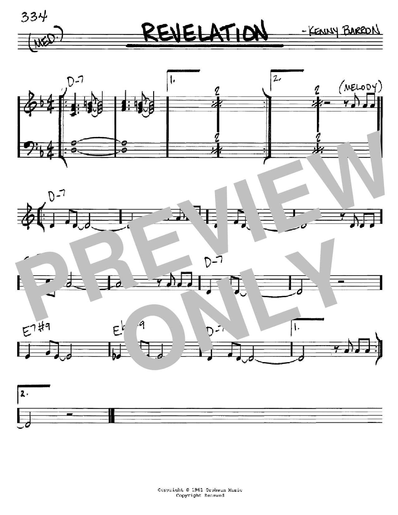 Kenny Barron Revelation sheet music notes and chords. Download Printable PDF.