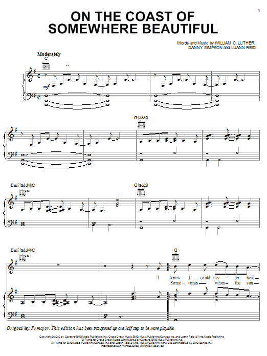 Learn to play Kenny Chesney On The Coast Of Somewhere Beautiful sheet music for Piano, Vocal & Guitar (Right-Hand Melody) in minutes. Price: 7.7900$ Kenny Chesney On The Coast Of Somewhere Beautiful sheet music notes and chords. Download Printable PDF.