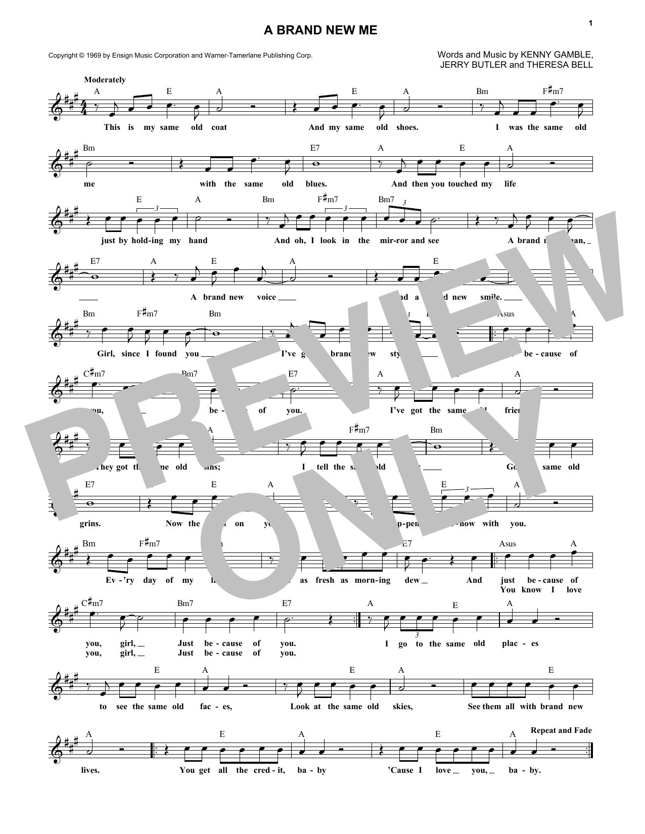 Learn to play Kenny Gamble A Brand New Me sheet music for Lead Sheet / Fake Book in minutes. Price: 5.9900$ Kenny Gamble A Brand New Me sheet music notes and chords arranged for Lead Sheet / Fake Book