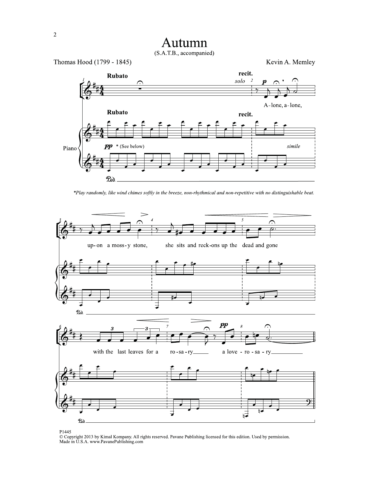 Kevin A. Memley Autumn sheet music notes and chords. Download Printable PDF.