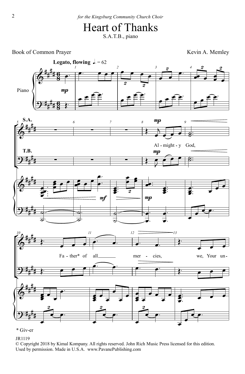 Learn to play Kevin A. Memley Heart Of Thanks sheet music for Piano & Vocal in minutes. Price: 9.9900$ Kevin A. Memley Heart Of Thanks sheet music notes and chords arranged for Piano & Vocal
