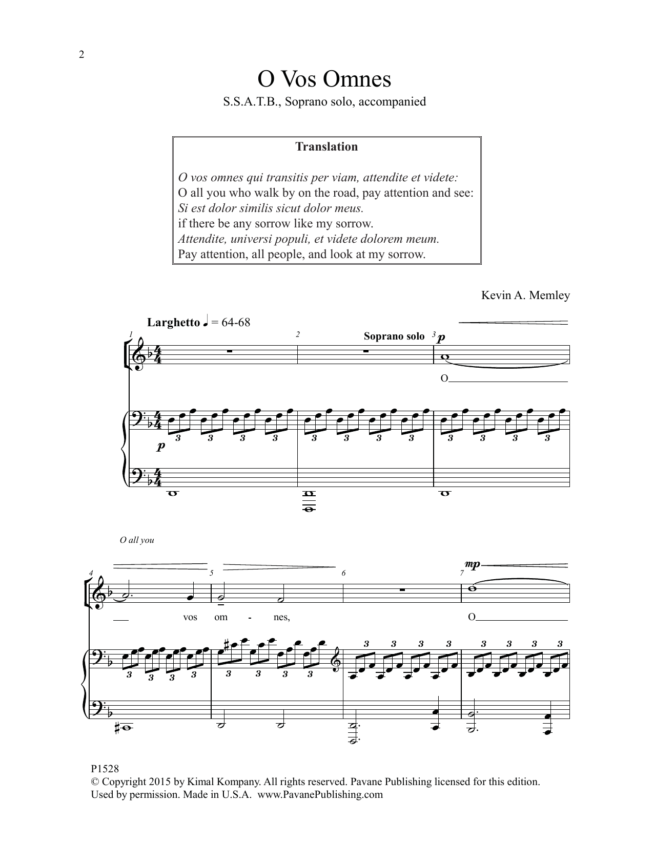 Learn to play Kevin A. Memley O Vos Omnes sheet music for SSATB Choir in minutes. Price: 3.9900$ Kevin A. Memley O Vos Omnes sheet music notes and chords arranged for SSATB Choir