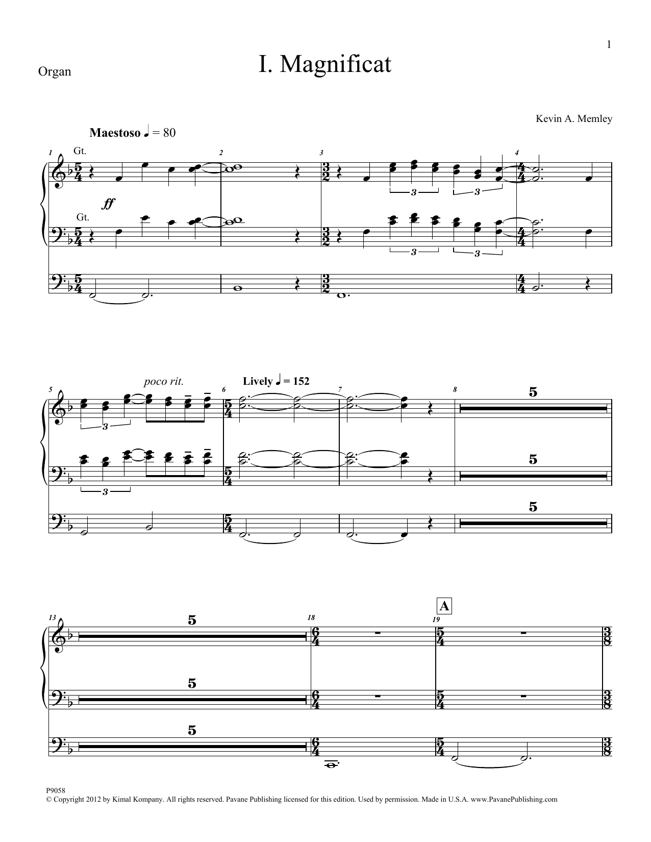 Learn to play Kevin Memley Magnificat (Brass and Percussion) (Parts) - Organ sheet music for Choir Instrumental Pak in minutes. Price: 6.9900$ Kevin Memley Magnificat (Brass and Percussion) (Parts) - Organ sheet music notes and chords arranged for Choir Instrumental Pak