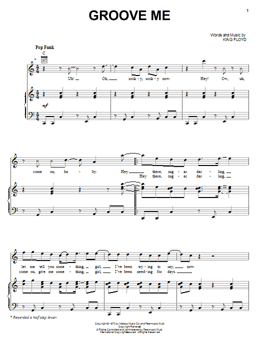 King Floyd Groove Me sheet music notes and chords. Download Printable PDF.