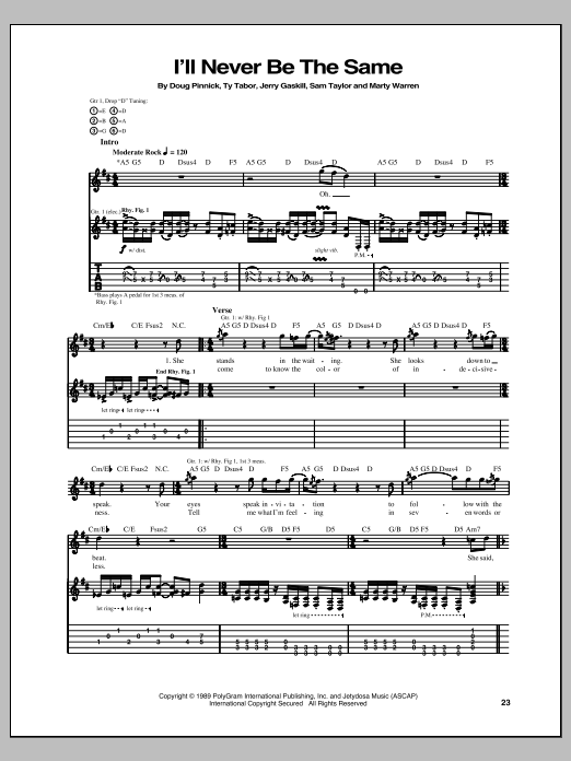 Learn to play King's X I'll Never Be The Same sheet music for Guitar Tab in minutes. King's X I'll Never Be The Same sheet music notes and chords. Download Printable PDF.