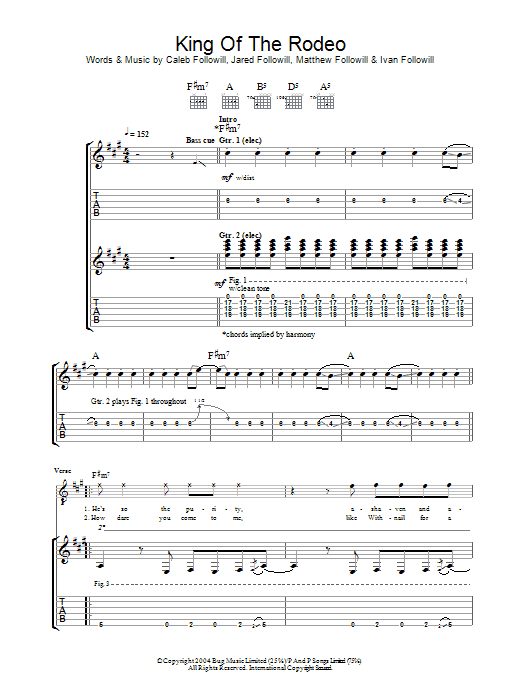 Learn to play Kings Of Leon King Of The Rodeo sheet music for Guitar Chords/Lyrics in minutes. Kings Of Leon King Of The Rodeo sheet music notes and chords. Download Printable PDF.