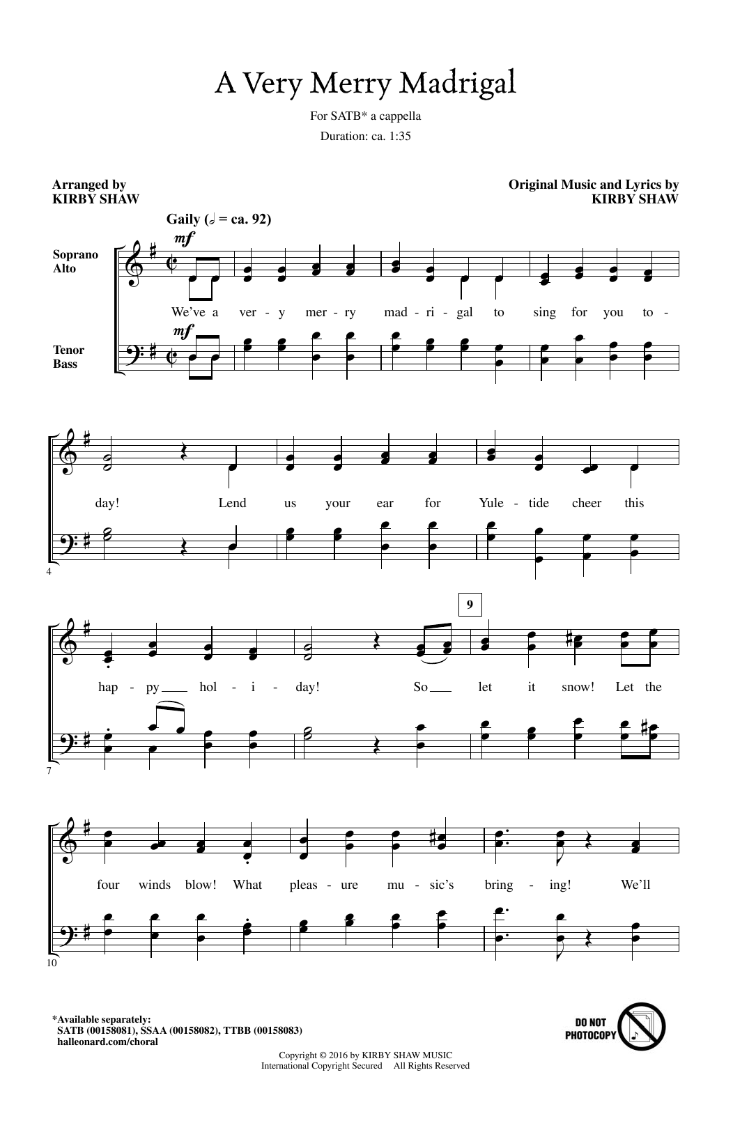 Learn to play Kirby Shaw A Very Merry Madrigal sheet music for TTBB Choir in minutes. Price: 3.9900$ Kirby Shaw A Very Merry Madrigal sheet music notes and chords arranged for TTBB Choir