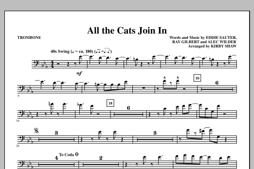 Learn to play Kirby Shaw All The Cats Join In - Trombone sheet music for Choir Instrumental Pak in minutes. Price: 8.9900$ Kirby Shaw All The Cats Join In - Trombone sheet music notes and chords arranged for Choir Instrumental Pak