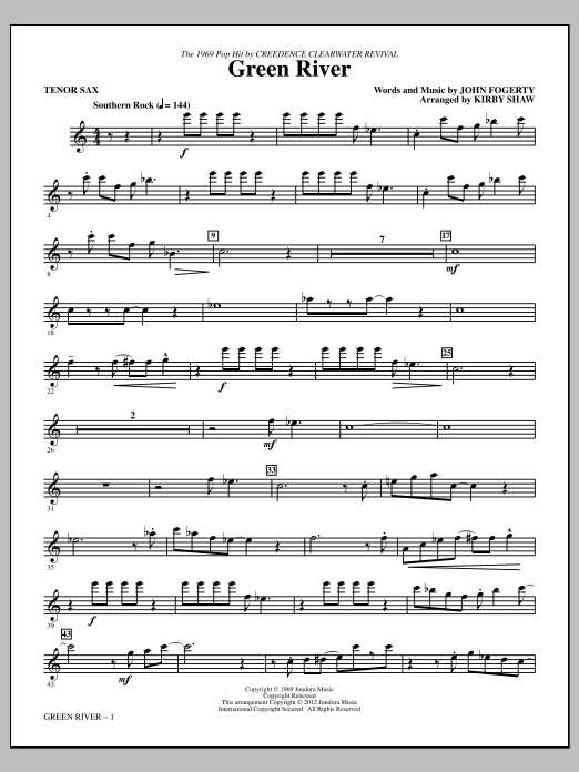 Learn to play Kirby Shaw Green River - Tenor Sax sheet music for Choir Instrumental Pak in minutes. Price: 8.9900$ Kirby Shaw Green River - Tenor Sax sheet music notes and chords arranged for Choir Instrumental Pak