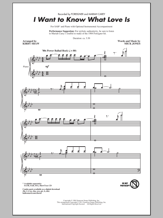 Learn to play Kirby Shaw I Want To Know What Love Is sheet music for SSA Choir in minutes. Price: 3.9900$ Kirby Shaw I Want To Know What Love Is sheet music notes and chords arranged for SSA Choir