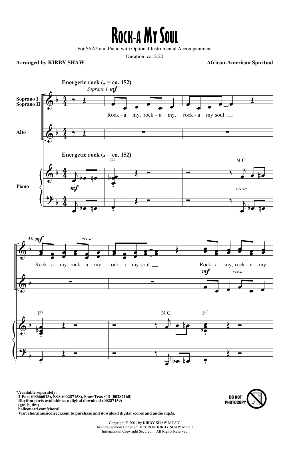 Kirby Shaw Rock-A-My Soul sheet music notes and chords. Download Printable PDF.