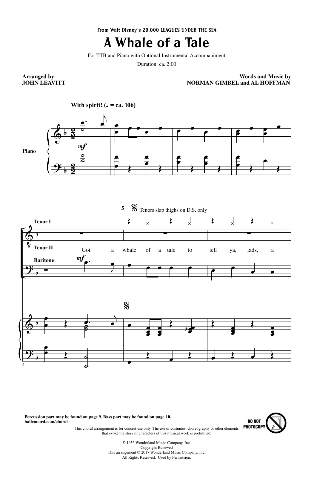Learn to play John Leavitt A Whale Of A Tale sheet music for TTBB Choir in minutes. Price: 3.9900$ John Leavitt A Whale Of A Tale sheet music notes and chords arranged for TTBB Choir