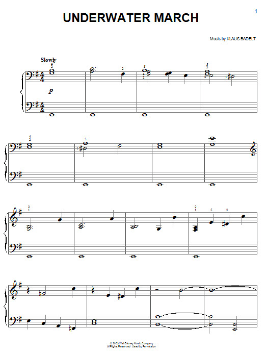 Klaus Badelt Underwater March sheet music notes and chords. Download Printable PDF.