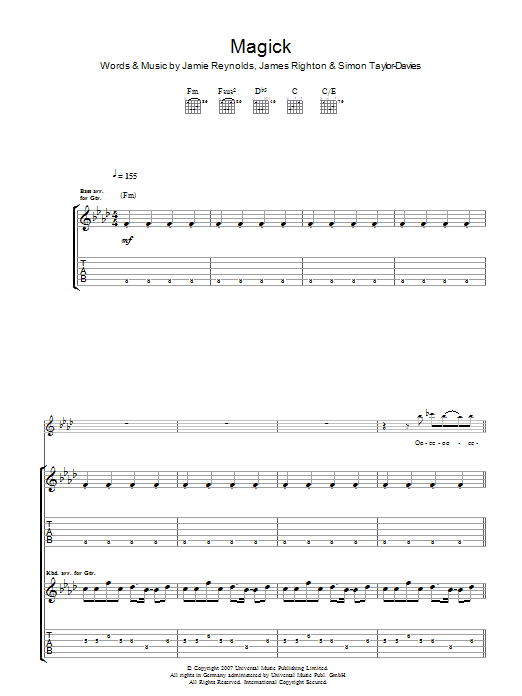 Klaxons Magick sheet music notes and chords. Download Printable PDF.