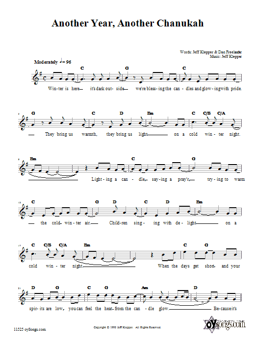 Kol B'seder Another Year, Another Chanukah sheet music notes and chords arranged for Lead Sheet / Fake Book