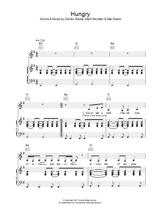 Kosheen Hungry sheet music notes and chords. Download Printable PDF.