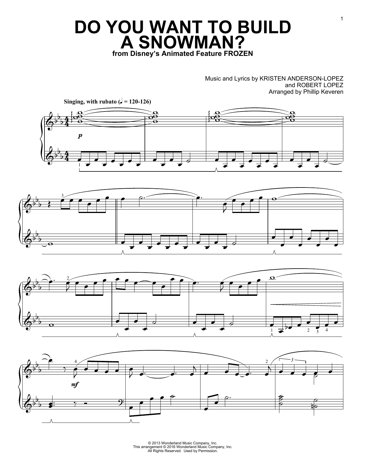Do You Want To Build A Snowman? (from Frozen) sheet music for guitar solo  (chords)