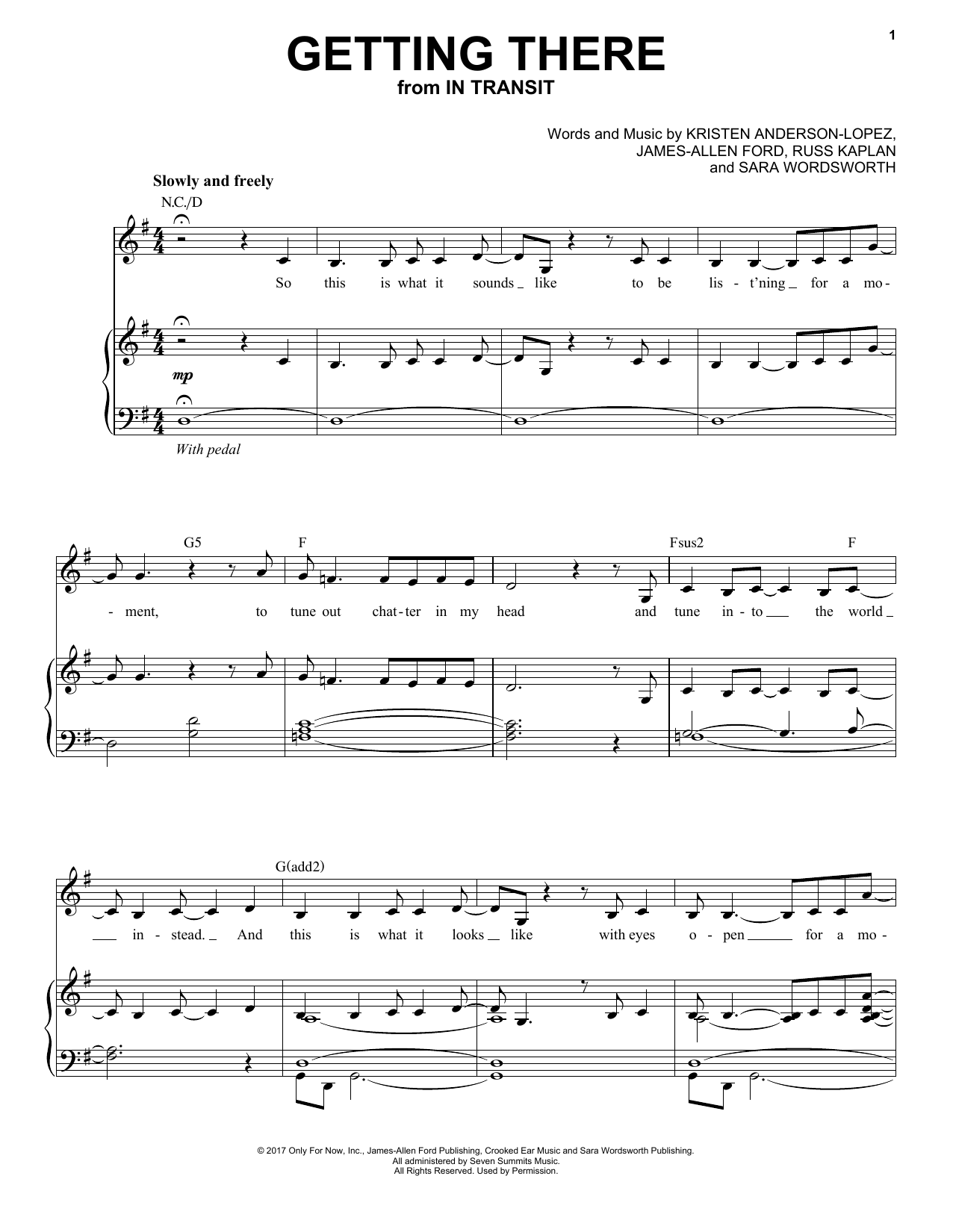 Kristen Anderson-Lopez Getting There sheet music notes and chords. Download Printable PDF.