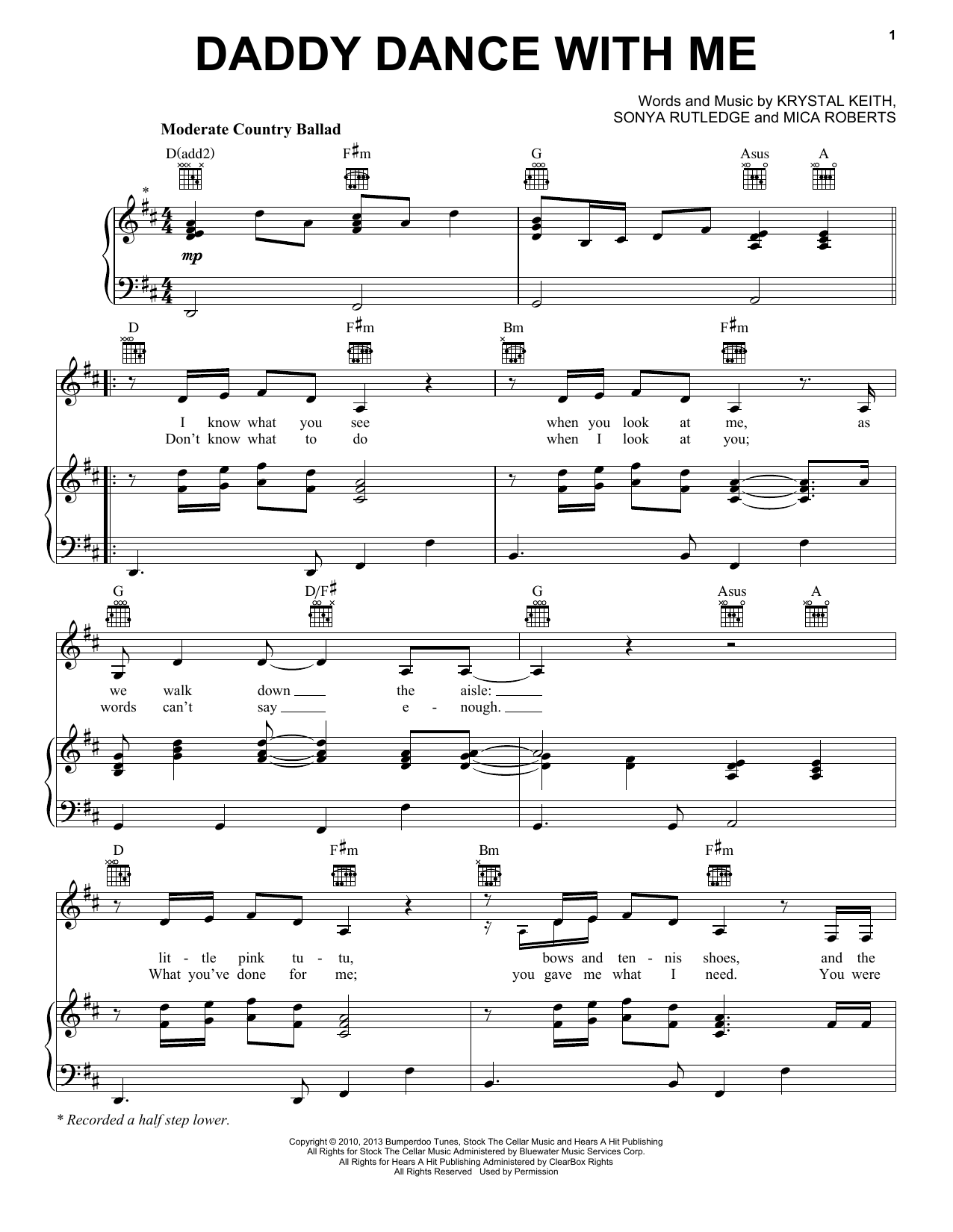 Learn to play Krystal Keith Daddy Dance With Me sheet music for Piano, Vocal & Guitar (Right-Hand Melody) in minutes. Krystal Keith Daddy Dance With Me sheet music notes and chords. Download Printable PDF.