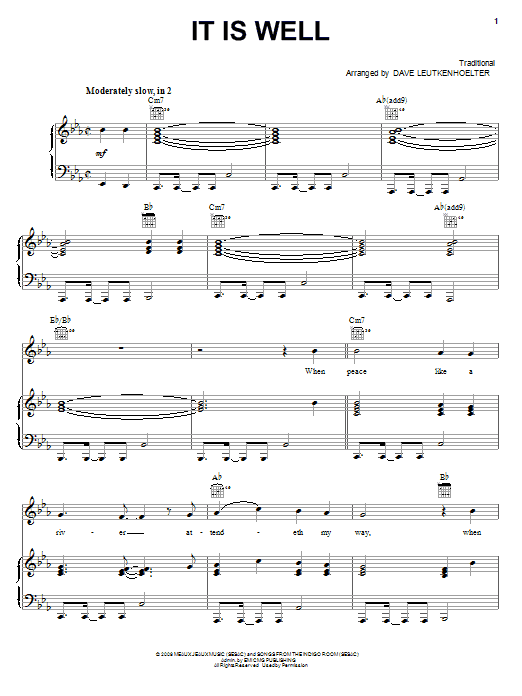 Kutless It Is Well sheet music notes and chords. Download Printable PDF.