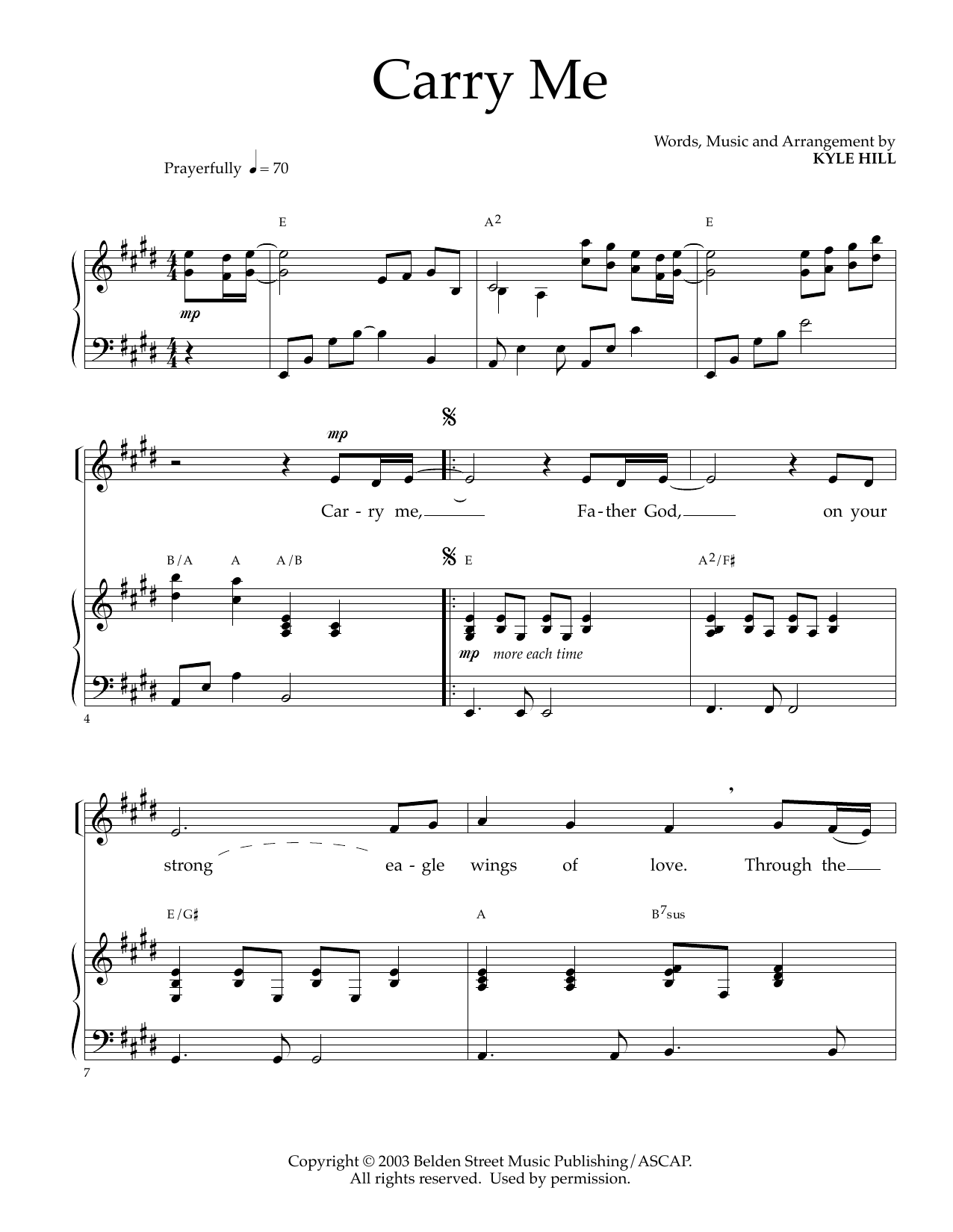 Kyle Hill Carry Me sheet music notes and chords. Download Printable PDF.