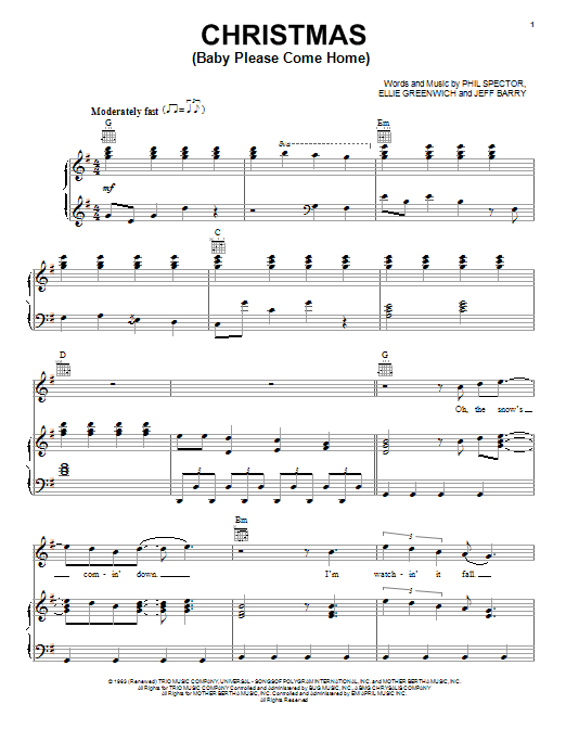 Lady Antebellum Christmas Baby Please Come Home Sheet Music Pdf Notes Chords Country Score Piano Vocal Guitar Right Hand Melody Download Printable Sku 93987